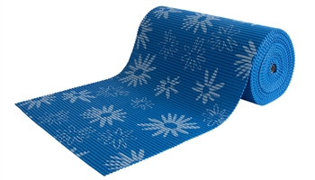 Non-slip bath mat - Available by metre - Blue with flowers - 65 cm wide - Multifunctional bath mat