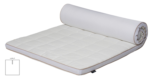 U-Split Mattress Topper - 180x200 cm, 5 cm high - NASA Memory Foam - Borg Living - Ergonomic Mattress Topper