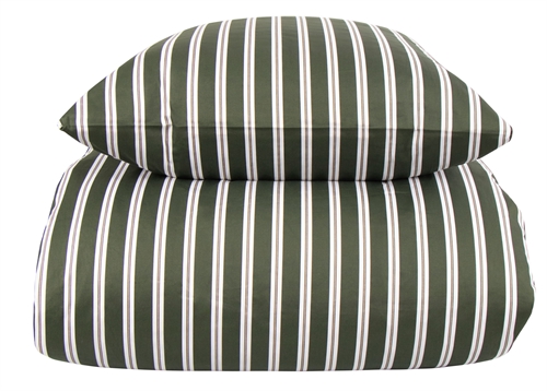 Striped bedding 150x210 cm - 100% Soft cotton satin - Stripe green - By Night bedding set