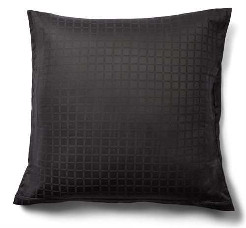 Luxury cushion cover - 60x63 cm - 100% Cotton satin - Daisy dark grey - By Night jacquard woven