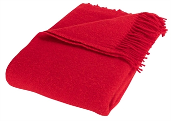 Wool throw - 100% New Norwegian wool - Solid red - 130x200 cm - Arctic