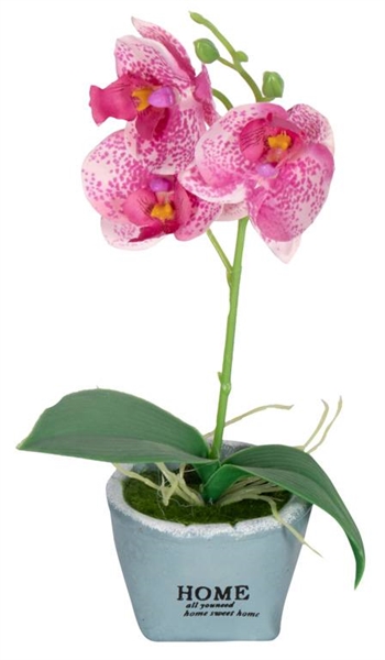 Artificial Orchid - Height 26 cm - Beautiful purple flowers - Artificial potted plant