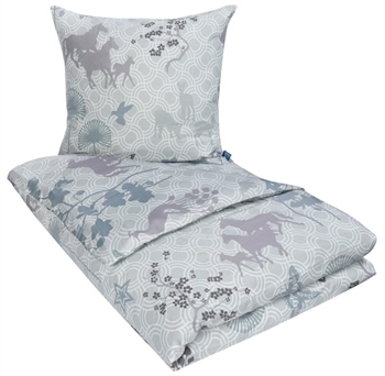 Double duvet bedding 200x200 cm - Happy Horses Smoke - Bedding in 100% Cotton Satin - Susanne Schjerning bedding