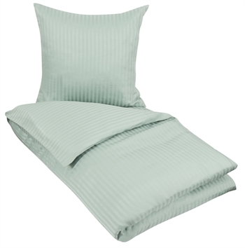 Bedding 100% Cotton satin - 150x210 cm - Dusty green solid colour bedding set - Borg Living bed linen