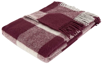 Wool throw - 100% New Norwegian wool - Pepita plum - 130x200 cm - Arctic