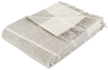 Wool throw - 100% New Zealand wool - Toscana check grey - 130x200 cm - By Borg