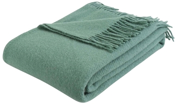 Wool throw - 100% New Norwegian wool - Solid Sea Green - Dusty green - 130x200 cm - Arctic