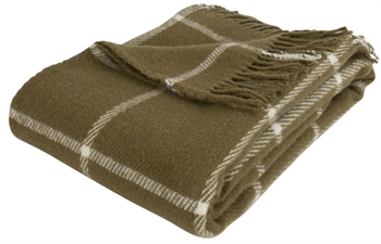 Wool throw - 100% New Norwegian wool - Thor Olive - Green - 130x200 cm - Arctic