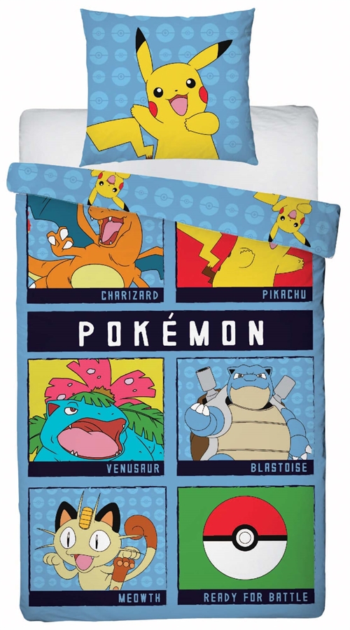 Pokémon bedding - 140x200 cm - Pikachu 2-in-1 bedding set - Duvet cover in 100% cotton