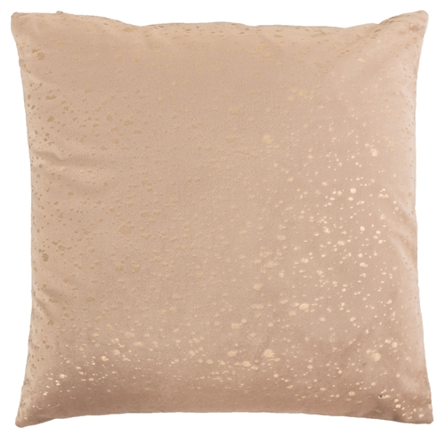 Decorative cushion - 45x45 cm - Beige-coloured with gold print - Sofa cushion with soft velour look - Borg Living