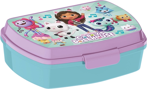 Gabby's Dollhouse Kids 3-Compartment Lunch Box - BPA-Free Snap Lid Travel Container