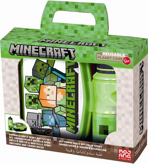 Minecraft Lunch box and water bottle - two-piece set for children