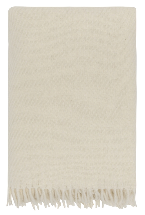 Wool throw - 100% Pure new wool  - Høie of Scandinavia wool throw - Falketind off white - 120x180 cm 