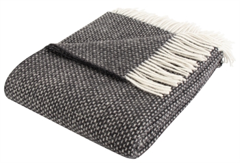 Wool throw - 100% New Zealand lambswool - Marsel black - 130x200 cm - By Borg