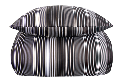 Bedding for king-size duvet 240x220 cm - Striped black bedding set - IN Style bed linen in microfibre