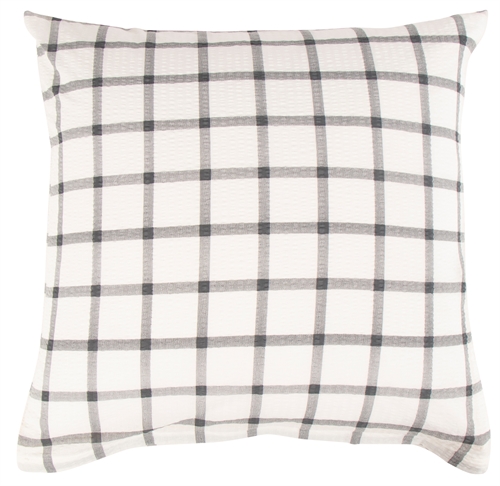 Pillowcase 60x63 cm - Seersucker - Check grey pillowcase in crepe  - By Night pillowcase