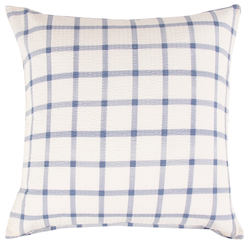 Pillowcase 60x63 cm - Seersucker - Check blue pillowcase in crepe   - By Night pillowcase