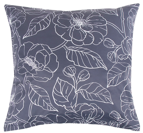 Pillowcase 60x63 cm - Blue floral pillowcase in polycotton - Borg Living