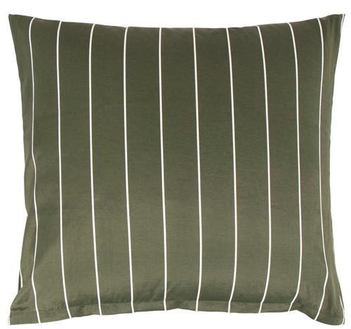 Pillow cover 60x63 cm - Green striped pillow cover in polycotton - Borg Living