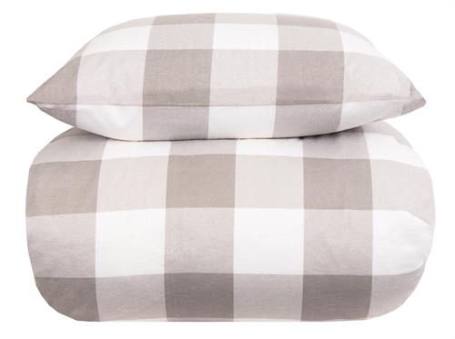 Flannel bedding - 150x210 cm - Check grey - 100% cotton flannel - By Night bedding