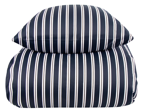 Striped bedding 150x210 cm - 100% Soft cotton satin - Stripe blue - By Night bed set