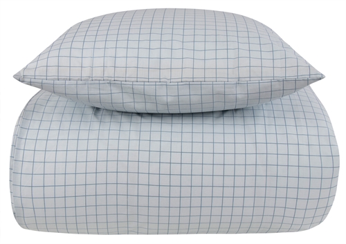 Bedding 100% cotton - 140x200 cm - Blue checkered bed set - Nordstrand Home duvet cover