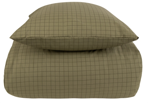 Double bedding 100% cotton - 200x220 cm - Olive checkered set - Nordstrand Home - Duvet cover 100% cotton