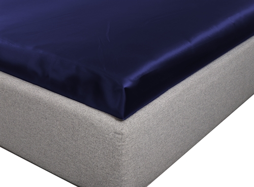 Silk sheet - Topper fitted sheet 140x200x8 cm - Navy - 100% mulberry silk - By Borg