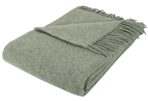 Wool throw - 100% New pure wool  - 130x200 cm - Soft wool throw in solid colour light green - Nordstrand Home throw