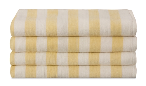 Striped bath towel - 70x140 cm - 100% Cotton - Yellow and white - Bath towel with stripes - Nordstrand Home 