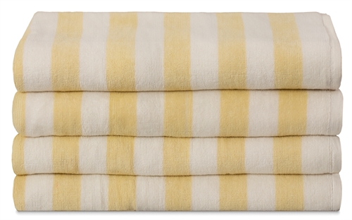 Beach towel - 100x200 cm - 100% cotton - Yellow and white stripes - Beach towel - Nordstrand Home