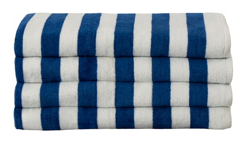 Striped bath sheet - 100x150 cm - 100% cotton - blue and white - bath sheet with stripes - Nordstrand Home