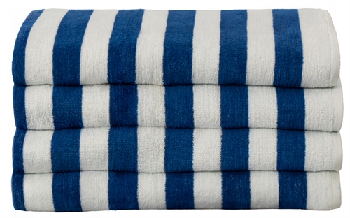 Beach towel - 100x200 cm - 100% Cotton - Blue and white stripes - Beach towel - Nordstrand Home