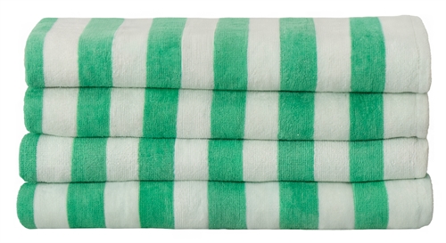 Striped bath sheet - 100x150 cm - 100% cotton - Green and white - Bath sheet with stripes - Nordstrand Home