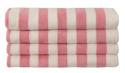 Striped bath towel - 70x140 cm - 100% Cotton - Rose and white - Bath towel with stripes - Nordstrand Home 