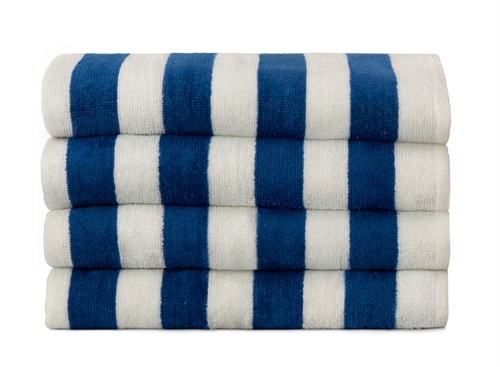 Striped towel - 50x100 cm - 100% Cotton - Blue and white - Towel with stripes - Nordstrand Home 