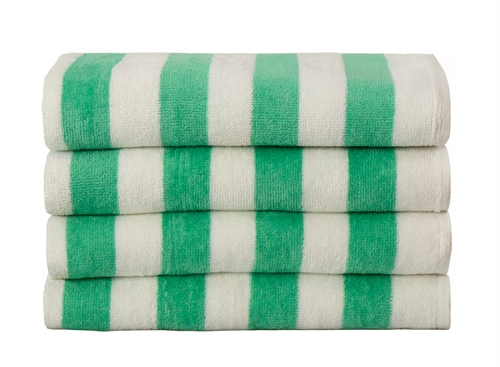 Striped towel - 50x100 cm - 100% Cotton - Green and white - Towel with stripes - Nordstrand Home