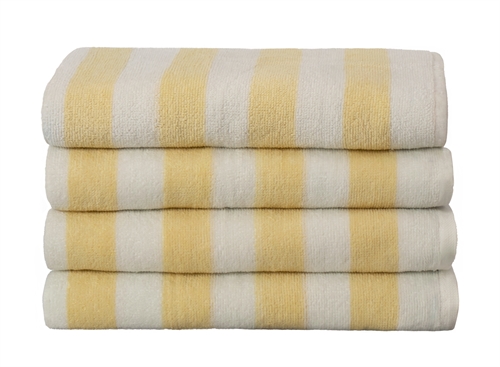 Striped towel - 50x100 cm - 100% Cotton - Yellow and white - Towel with stripes - Nordstrand Home 