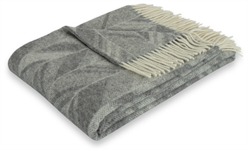 Wool throw - 100% New Zealand lamb\'s wool - Herringbone grey - 130x200 cm - By Borg