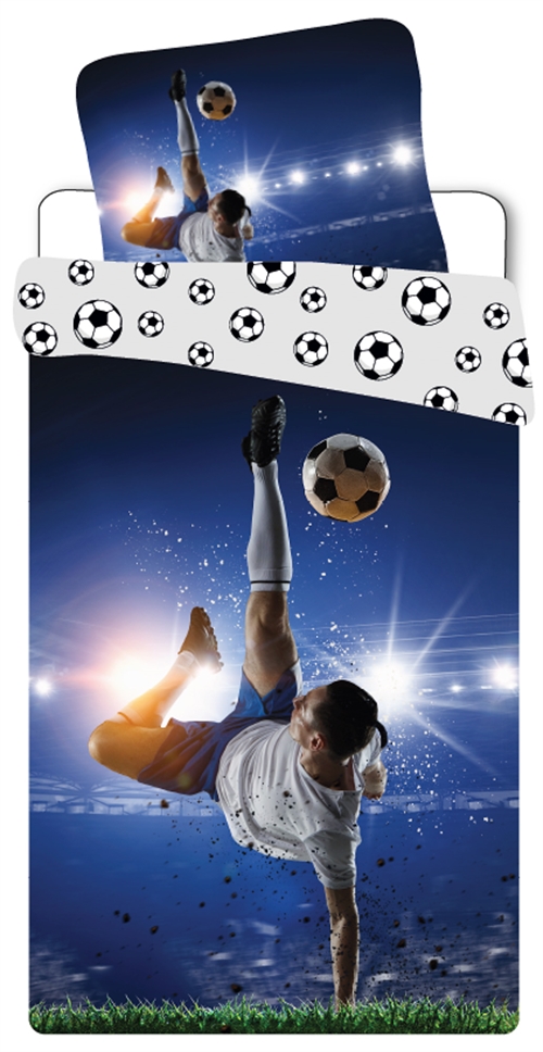 Football bedding - 100% soft cotton - 140x200 cm - Reversible bedding set