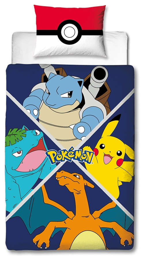 Pokemon Bedding - 150x210 cm - Bedding with 2-in-1 design - 100% cotton