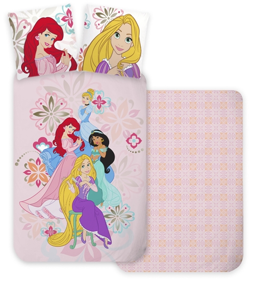 Princess bedding 140x200 cm - Disney princesses - Reversible design - 100% cotton