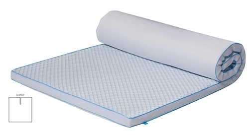 Cooling U-split mattress topper - 160x200 cm, 5 cm high - 5 zones - Memory foam mattress topper - SLEEP TECH by Borg