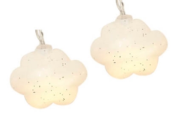 Light chain for children - White clouds with glitter - 10 LED lamps - 2 metres